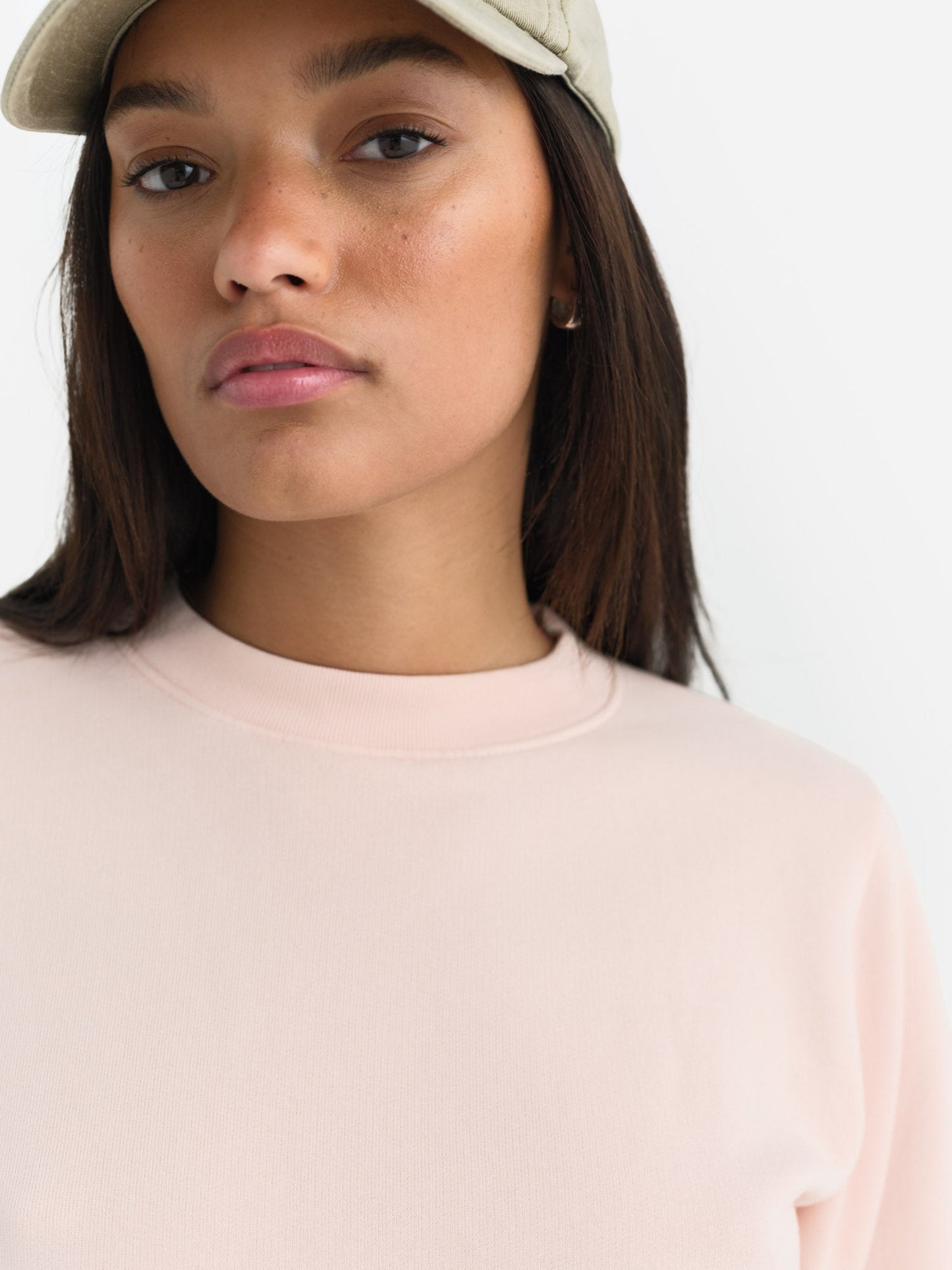 Organic Fleece Shrunken Crew Neck Sweatshirt