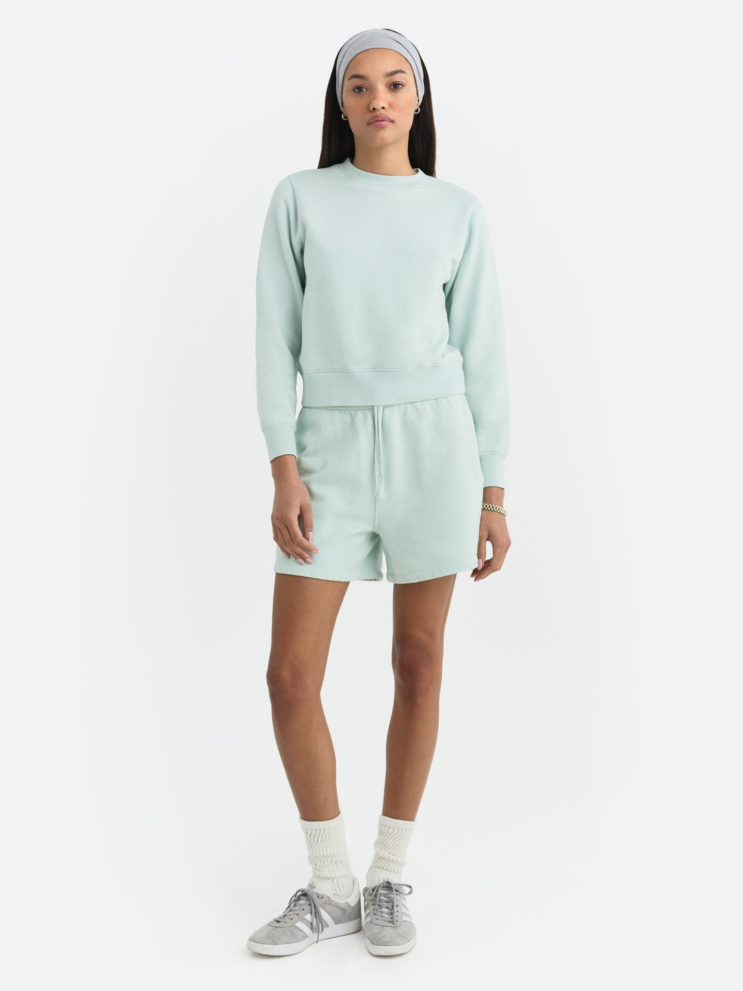 Organic Fleece Shrunken Crew Neck Sweatshirt