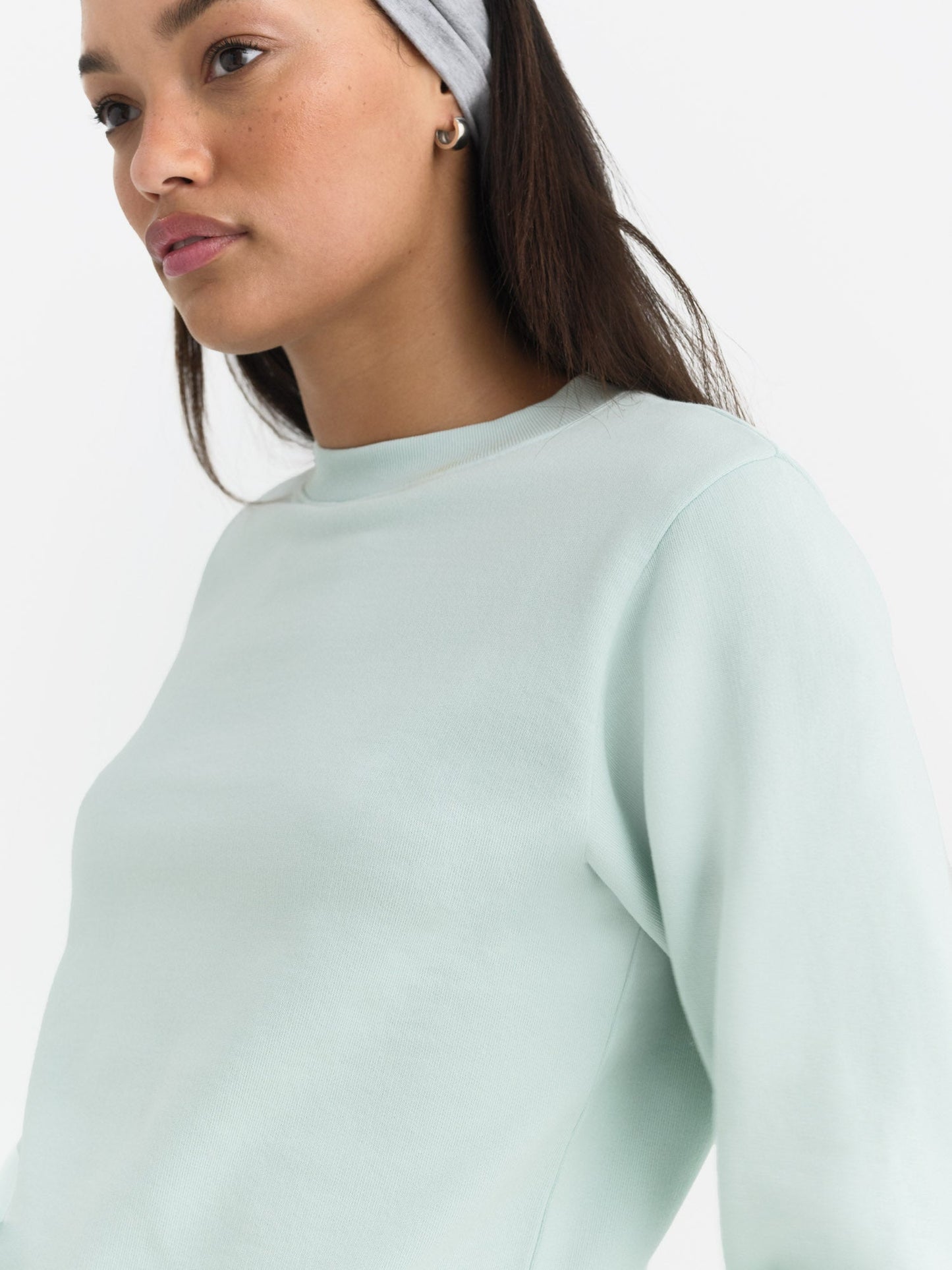 Organic Fleece Shrunken Crew Neck Sweatshirt