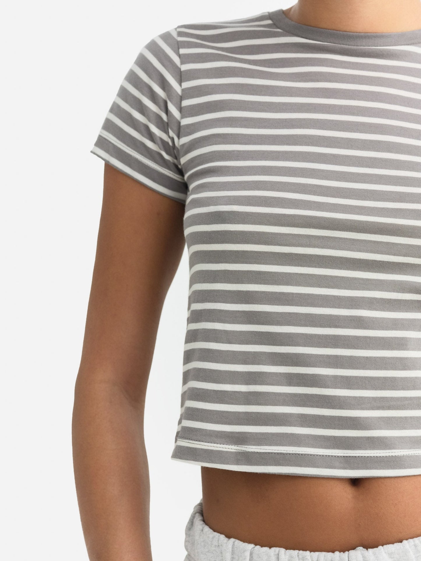 Organic Cotton Striped Shrunken Tee