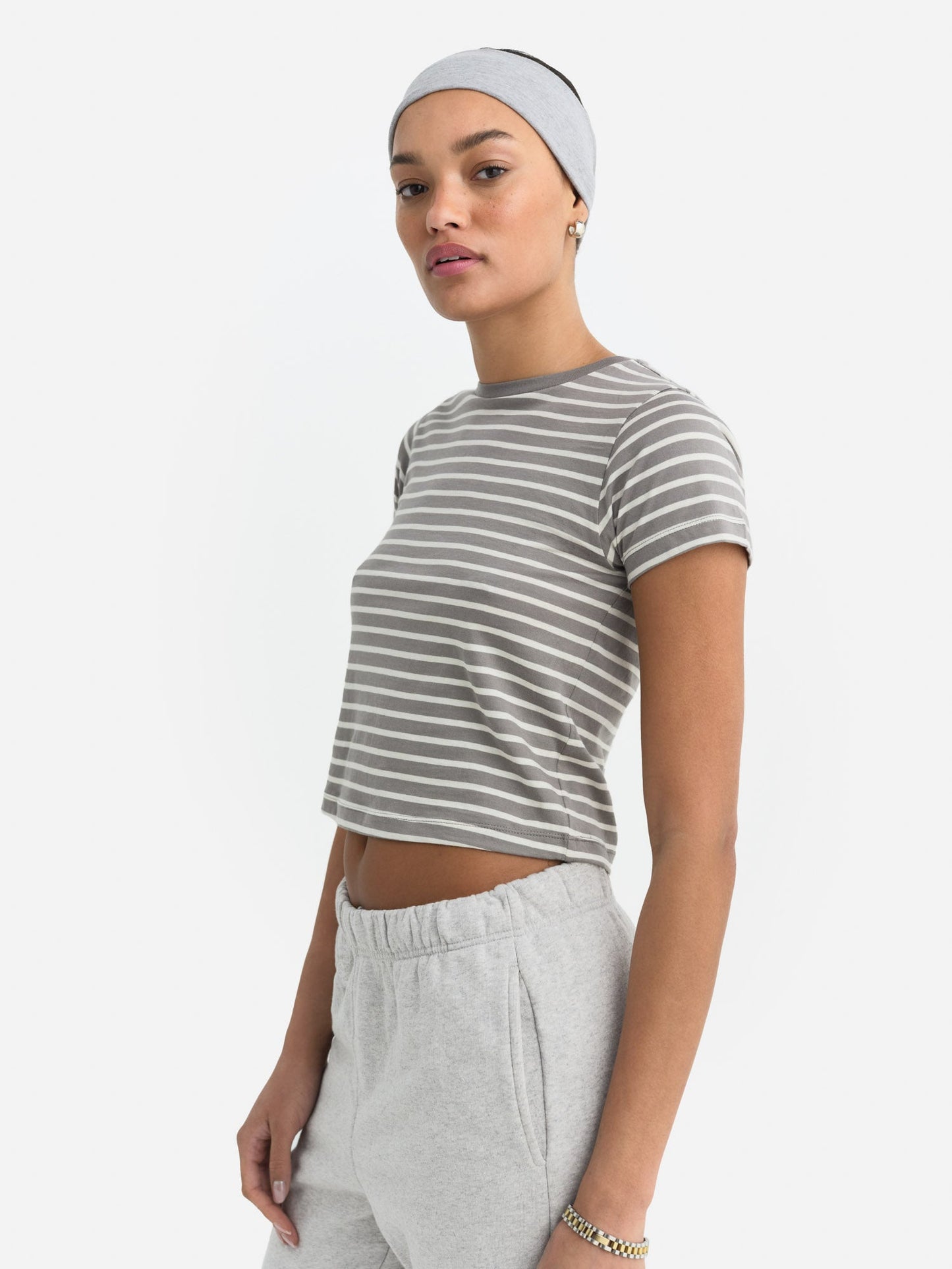 Organic Cotton Striped Shrunken Tee