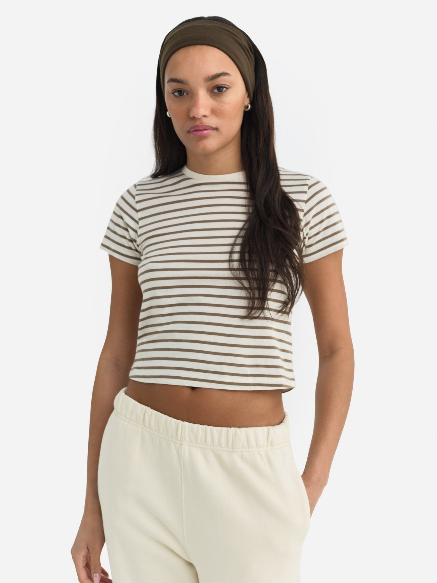 Organic Cotton Striped Shrunken Tee