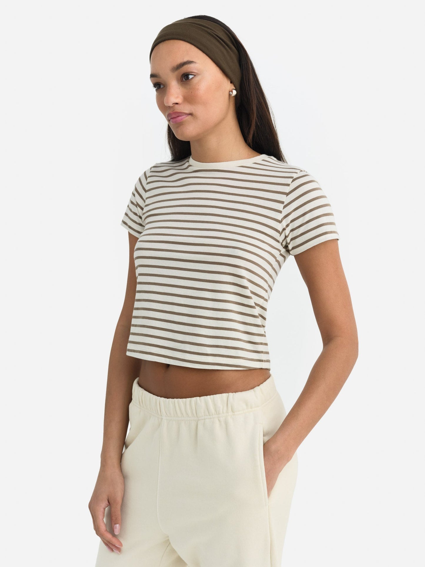 Organic Cotton Striped Shrunken Tee