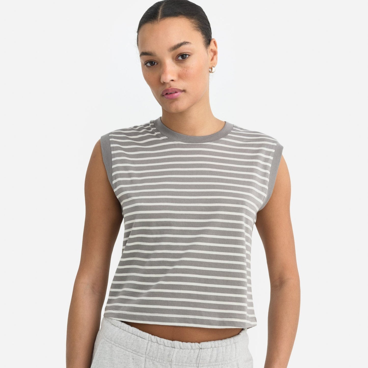 Organic Cotton Striped Muscle Tank