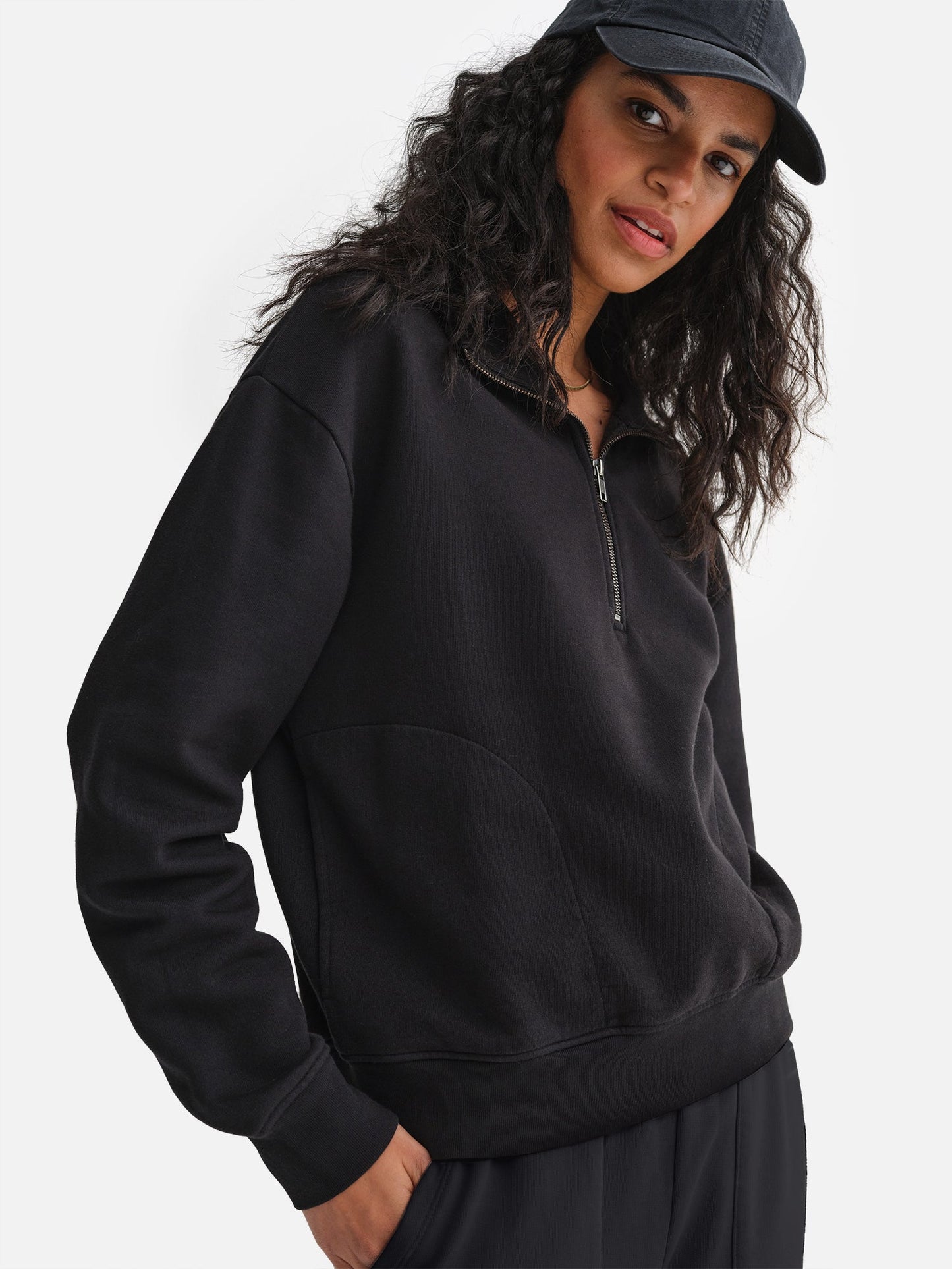 Organic Fleece Quarter Zip Sweatshirt