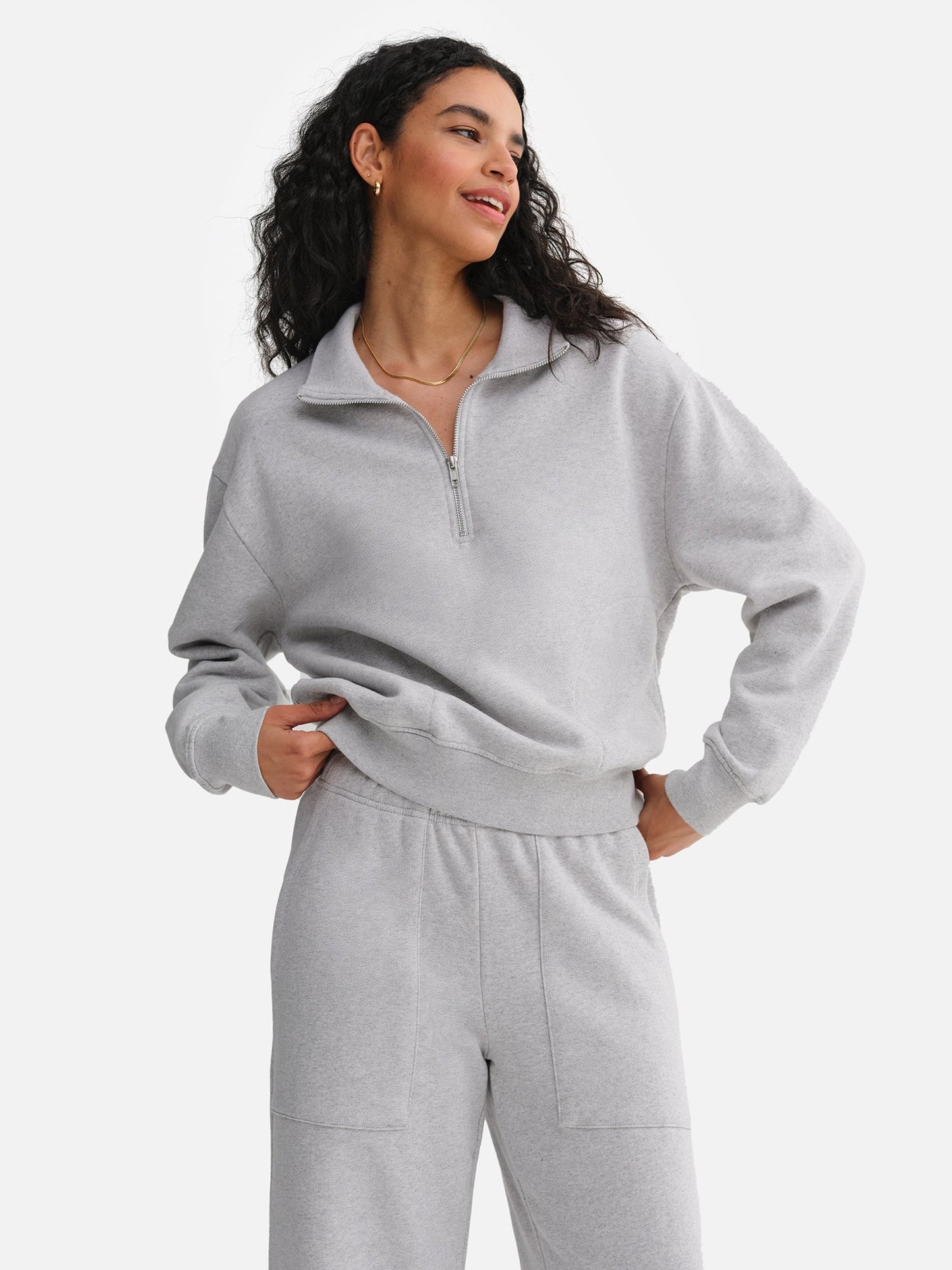 Organic Fleece Quarter Zip Sweatshirt