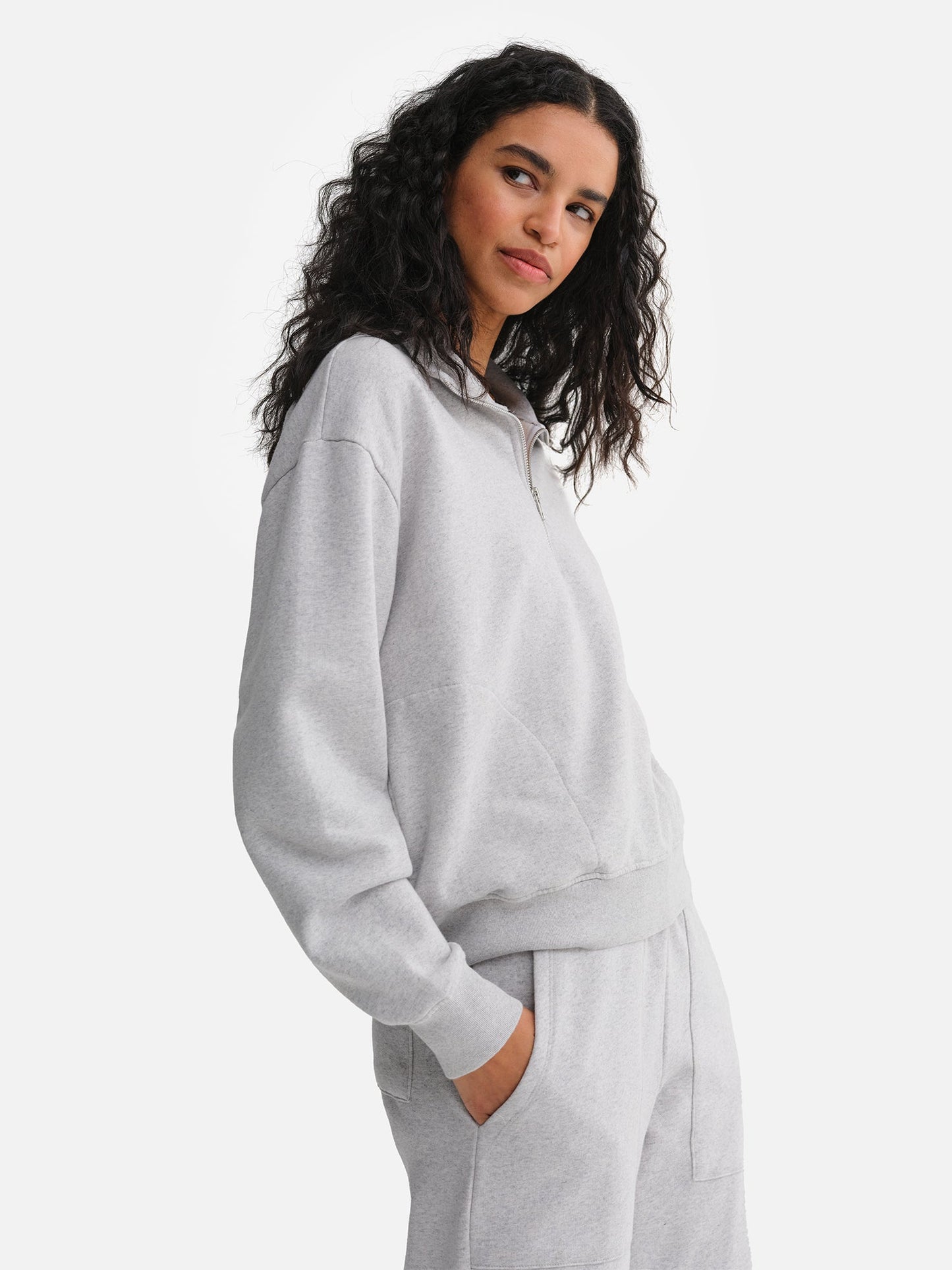 Organic Fleece Quarter Zip Sweatshirt