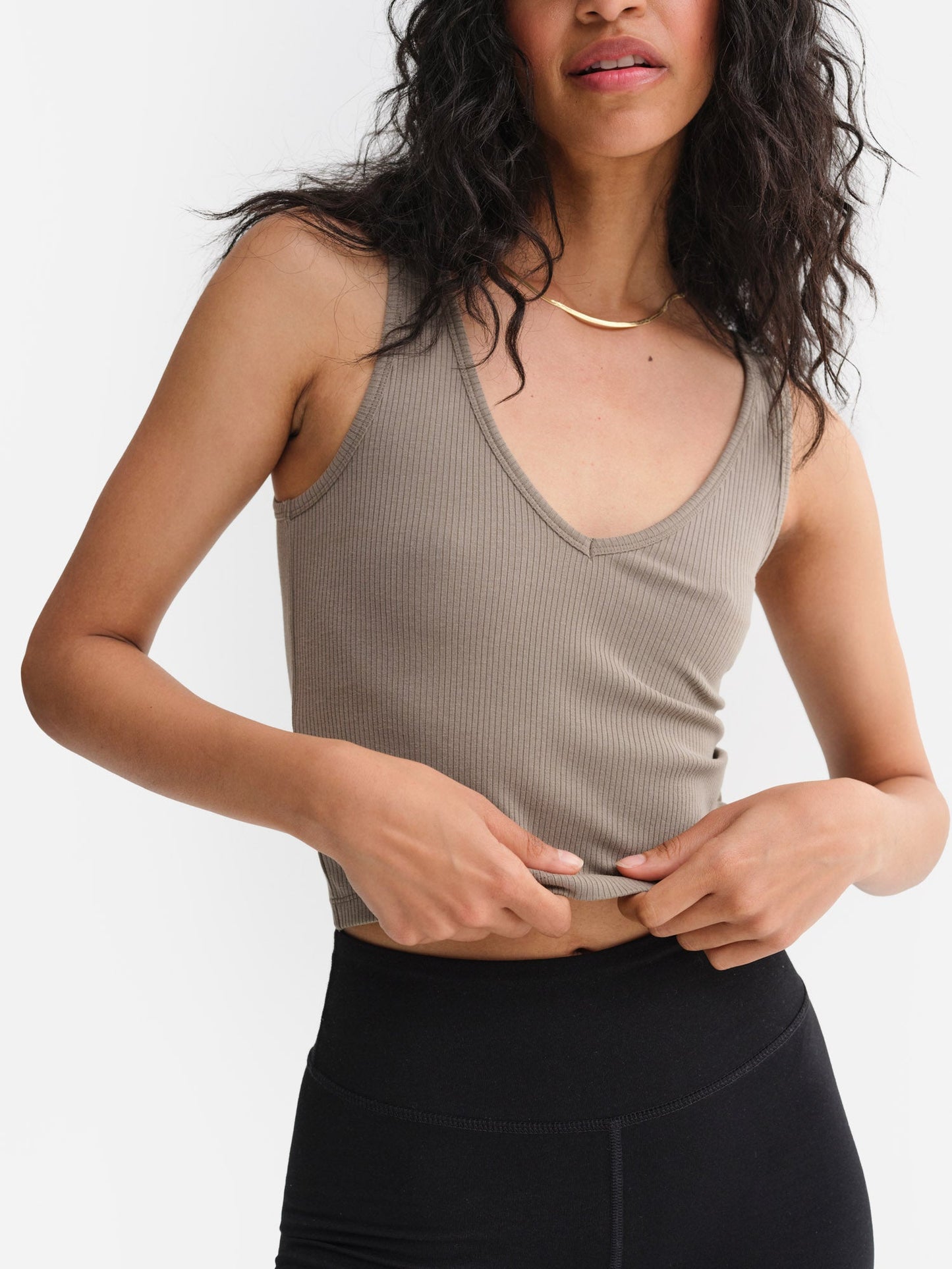 Tencel Rib Crop V-Tank