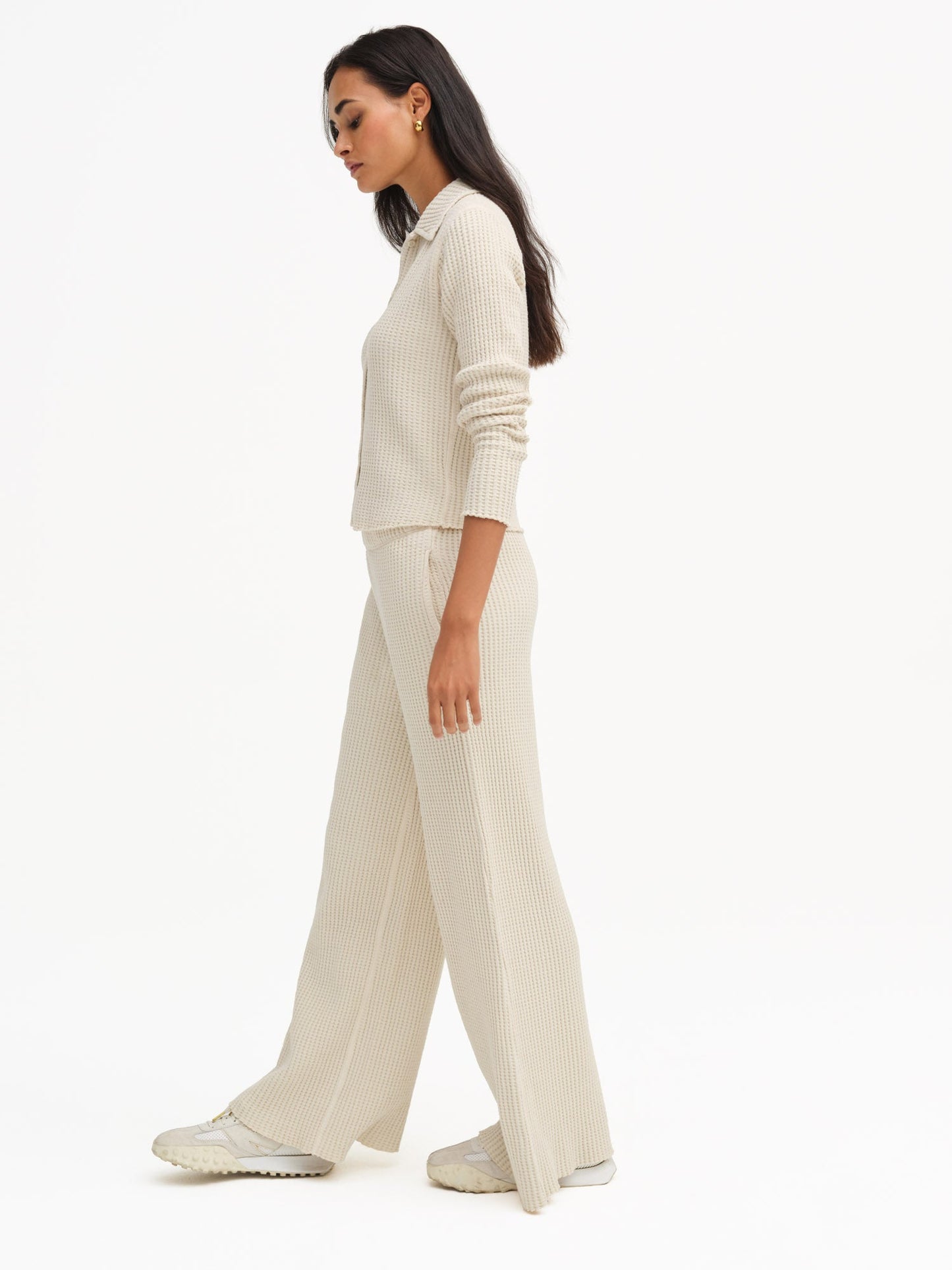 Organic Waffle Wide Leg Sweatpant
