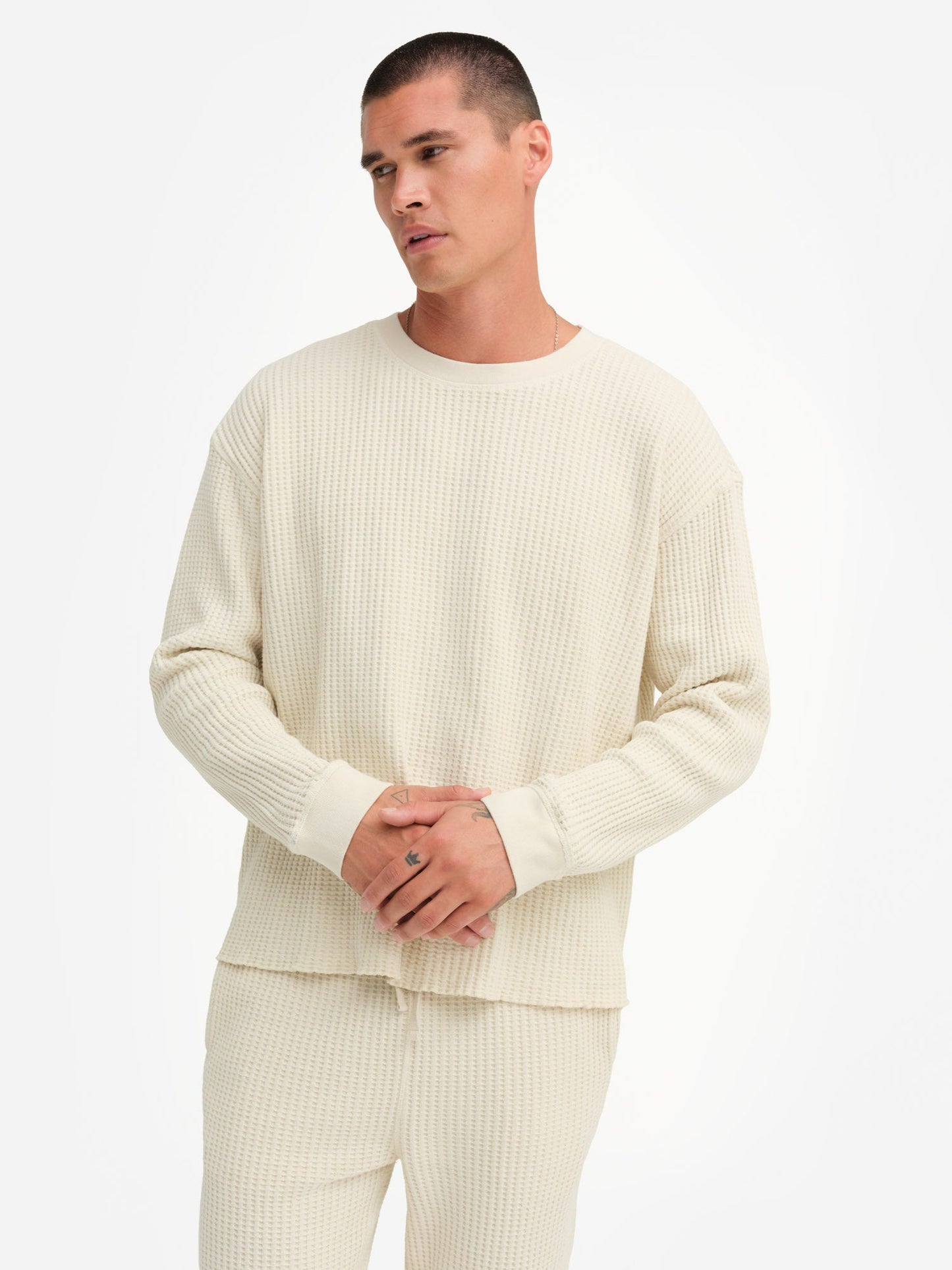 Men's Organic Waffle Crew