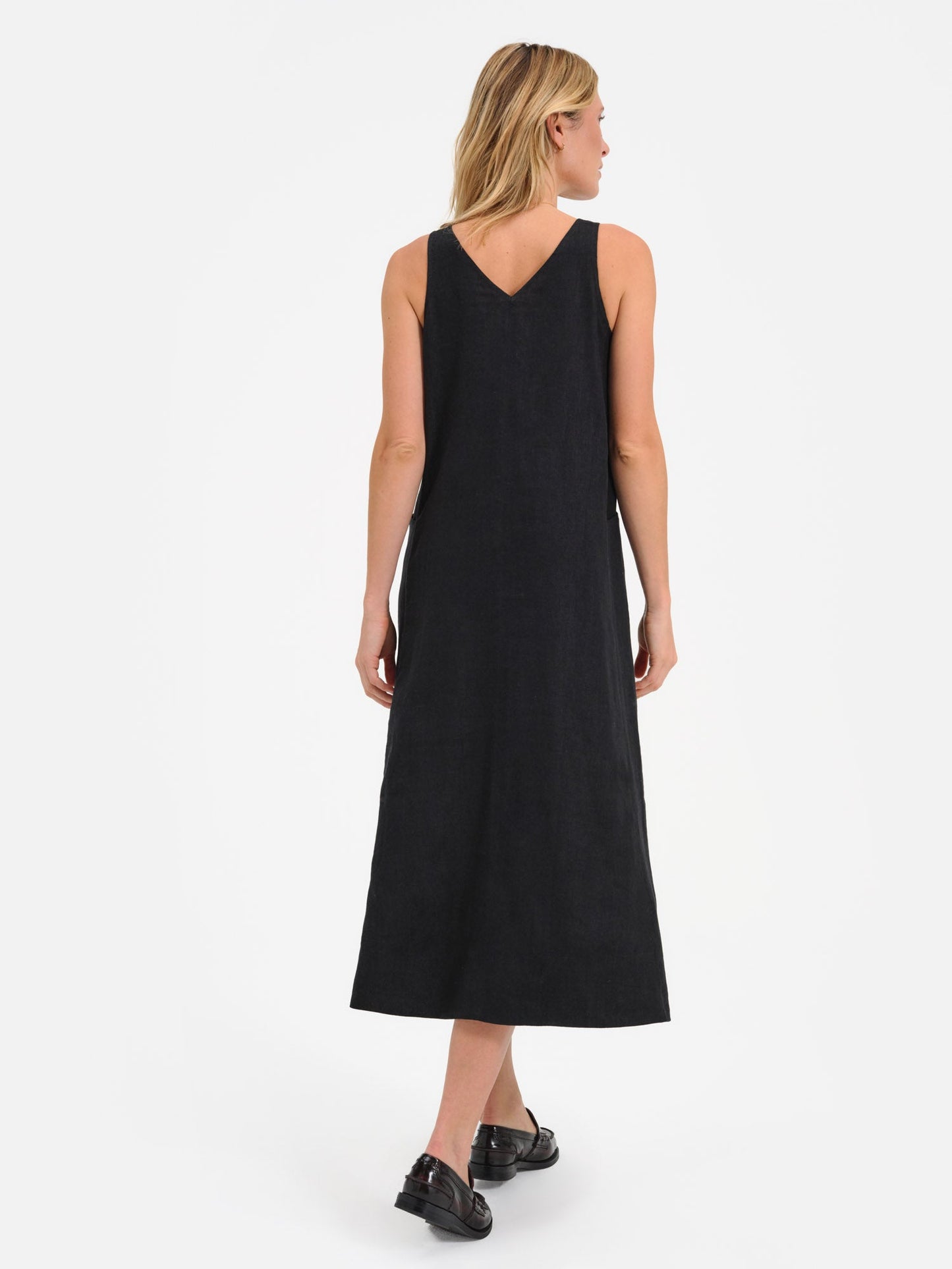 Organic Linen Button Front Dress