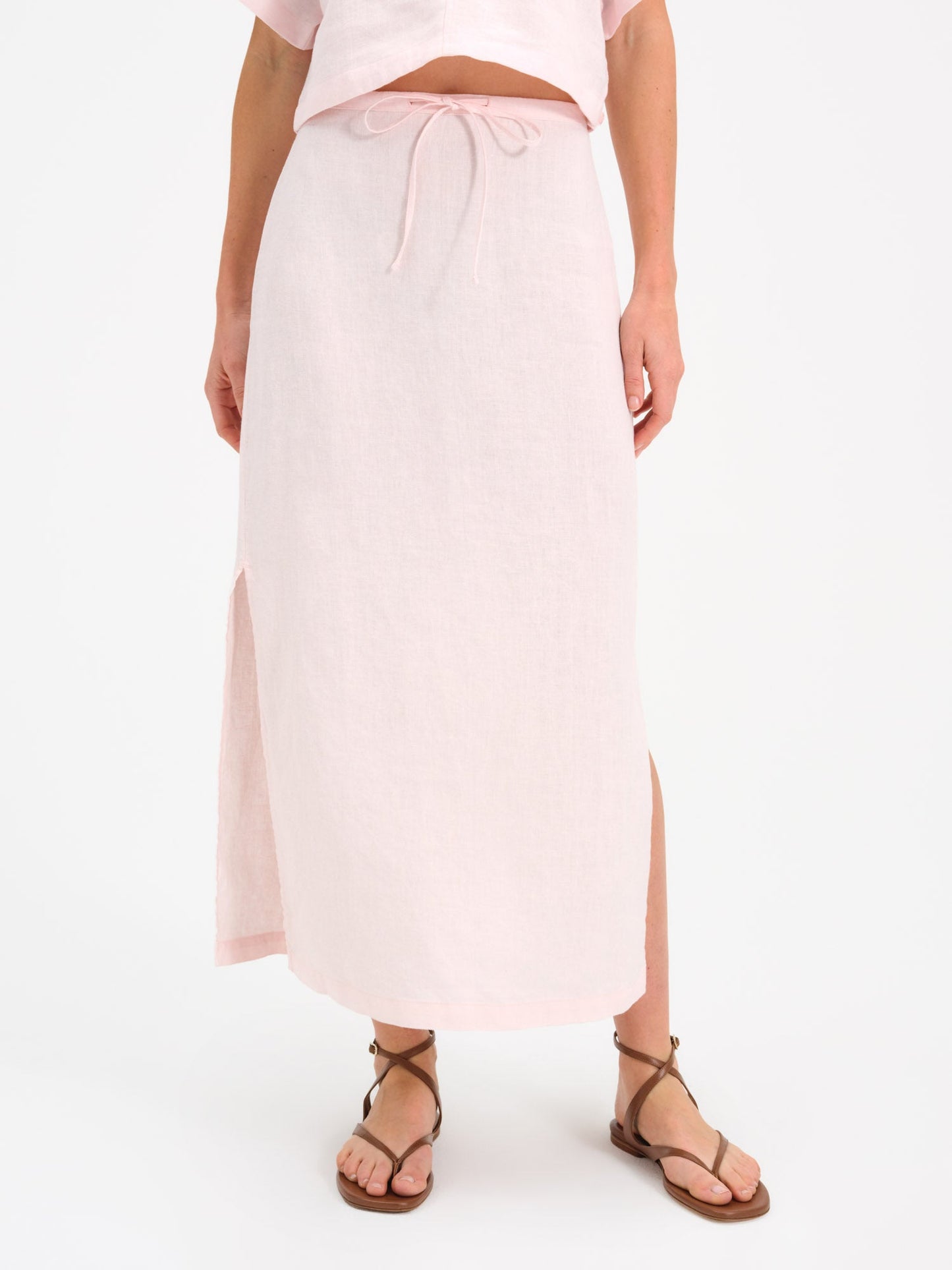 Organic Linen Midi Skirt