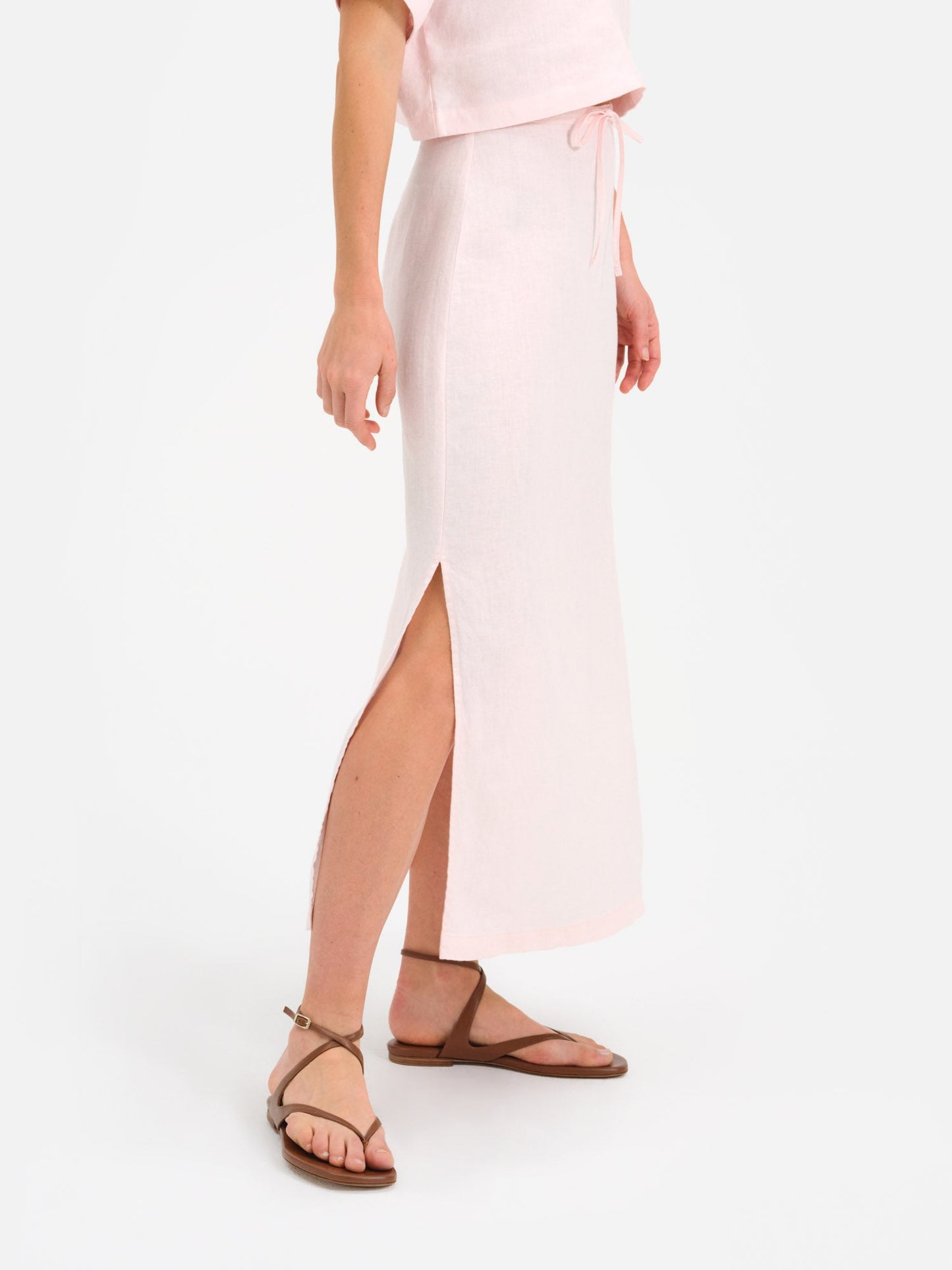 Organic Linen Midi Skirt