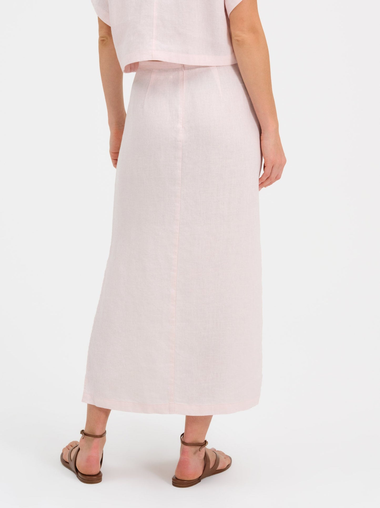 Organic Linen Midi Skirt
