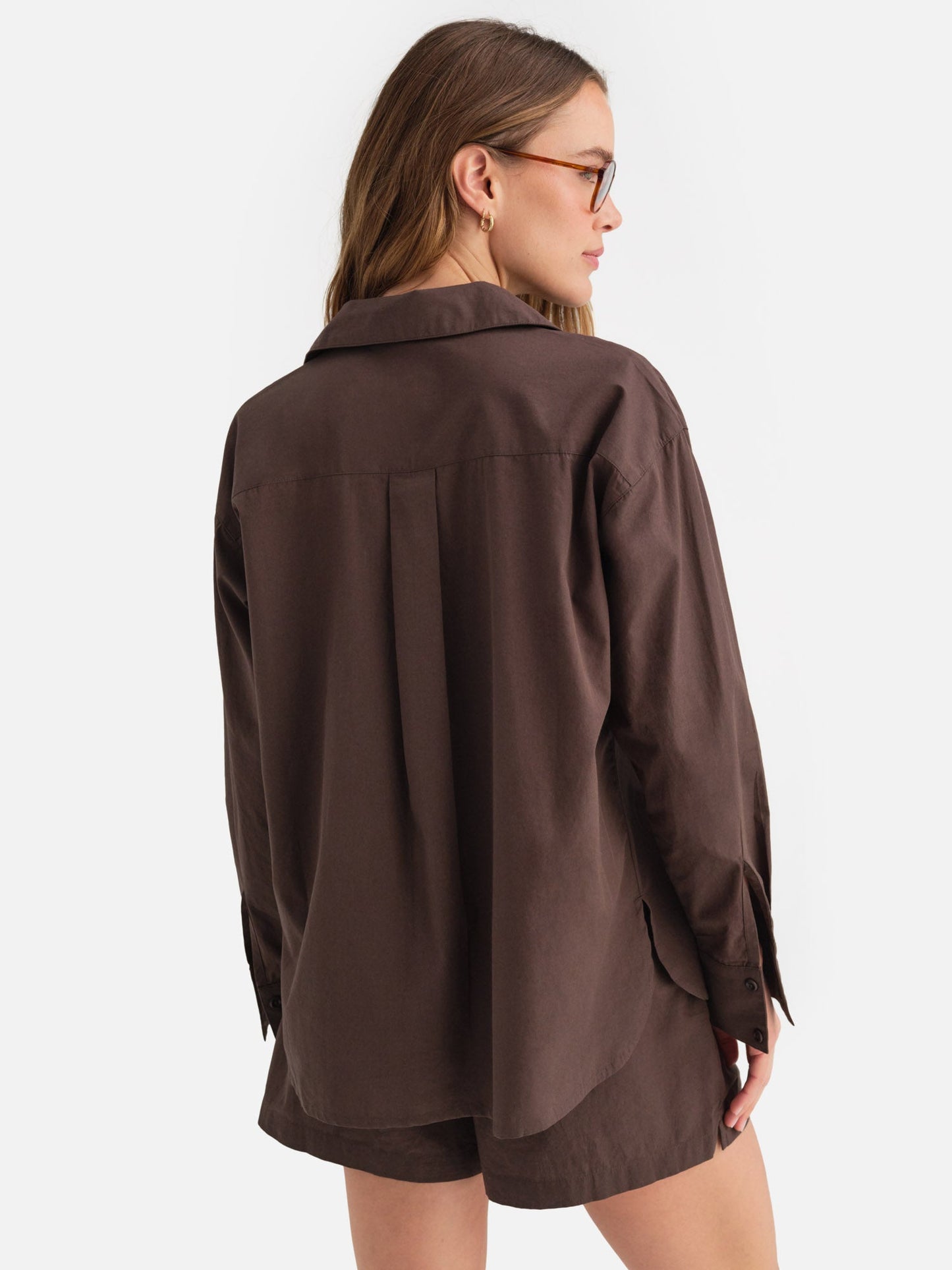 Organic Poplin Long Sleeve Button Down