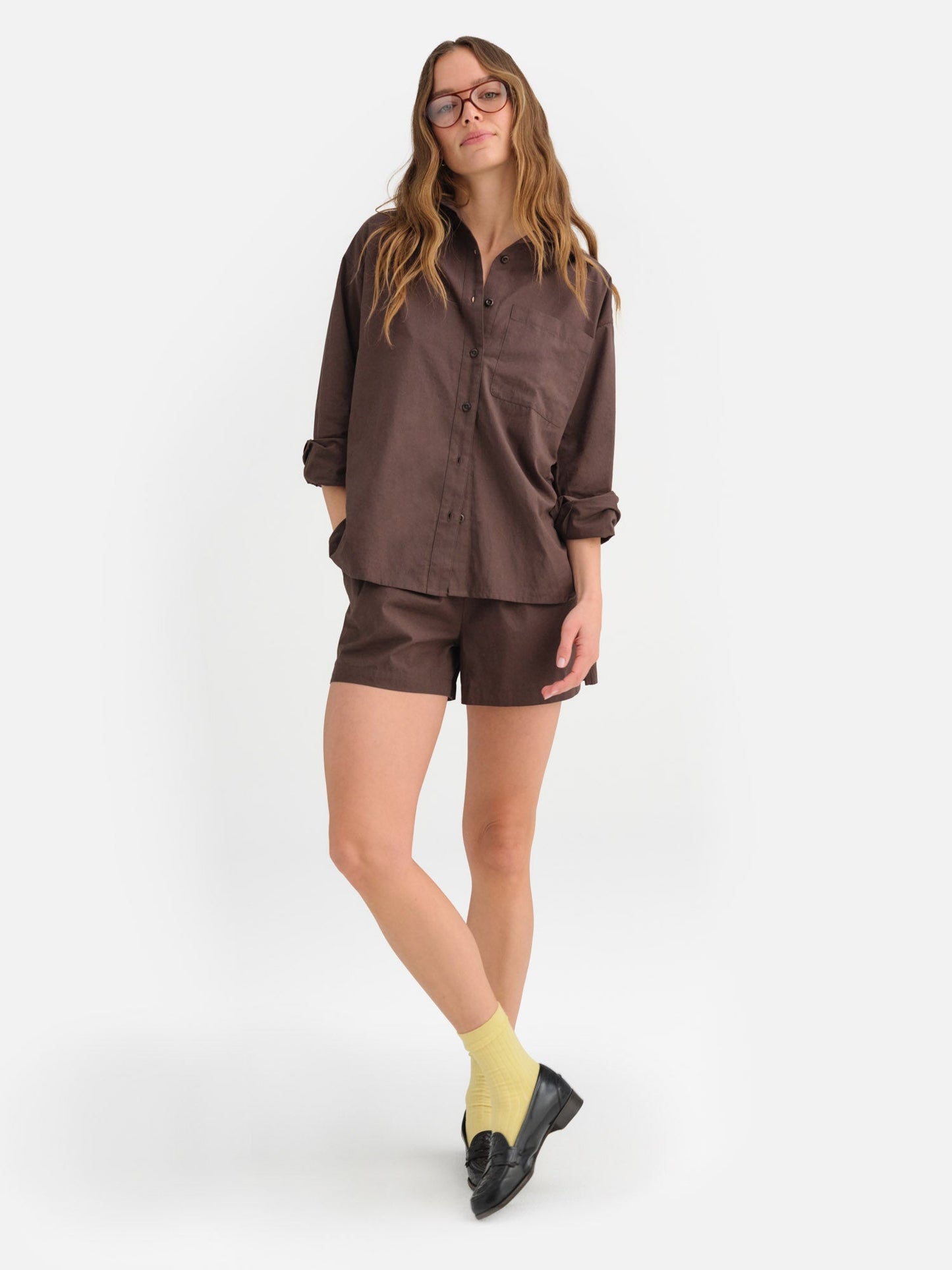 Organic Poplin Long Sleeve Button Down