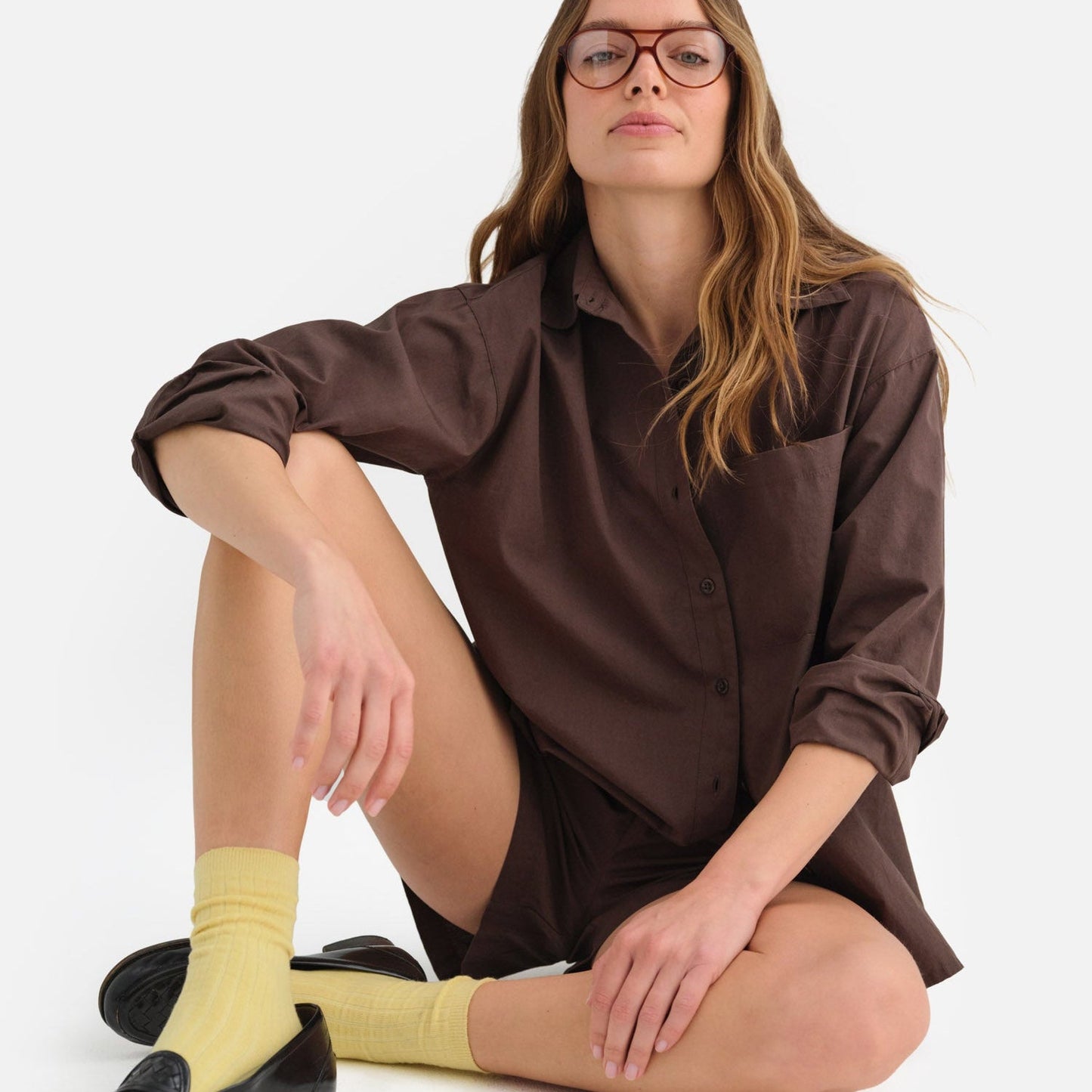 Organic Poplin Long Sleeve Button Down