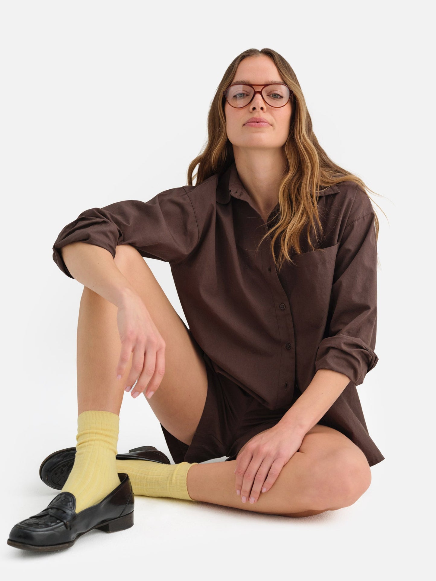 Organic Poplin Long Sleeve Button Down