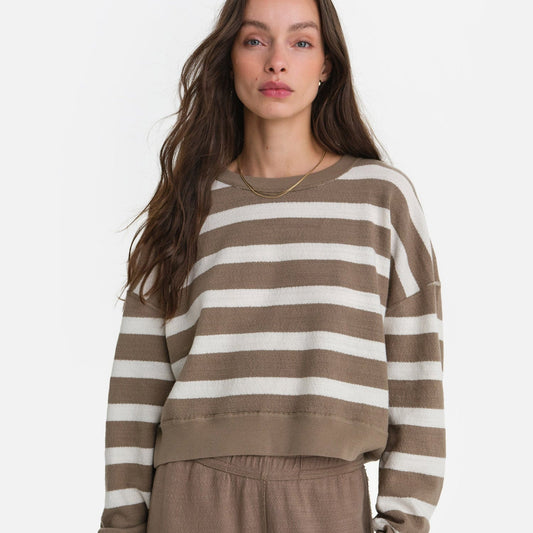 Textured Knit Crewneck Pullover
