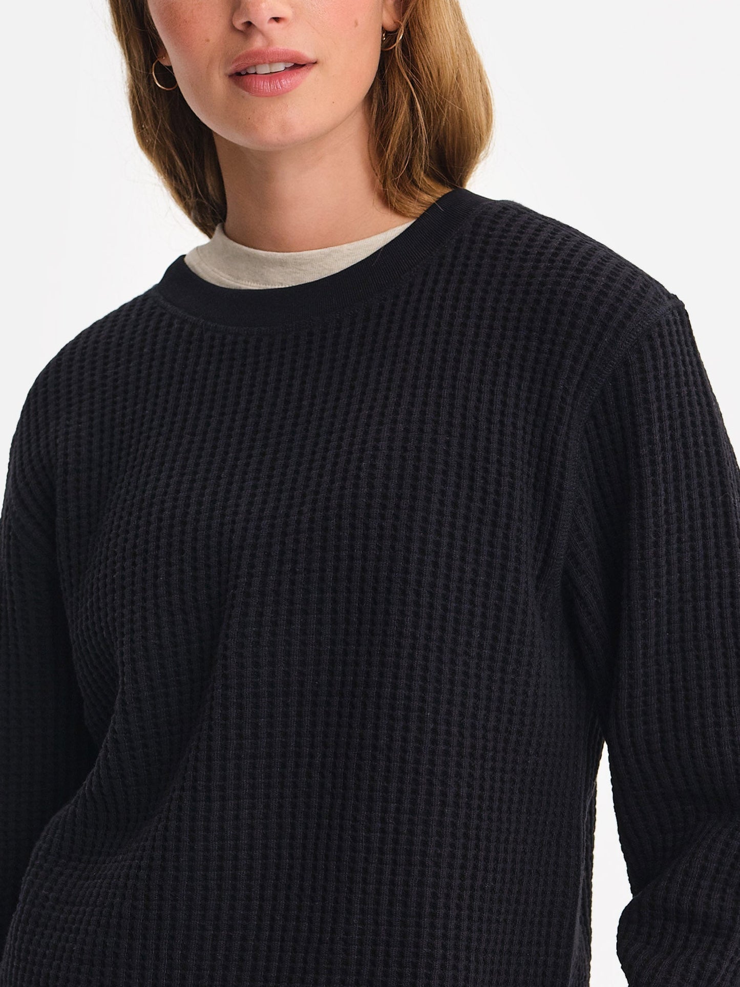 Organic Waffle Crew Top