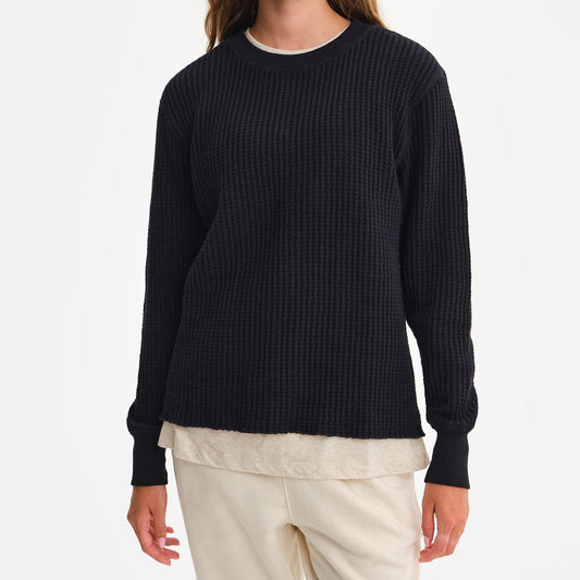 Organic Waffle Crew Top