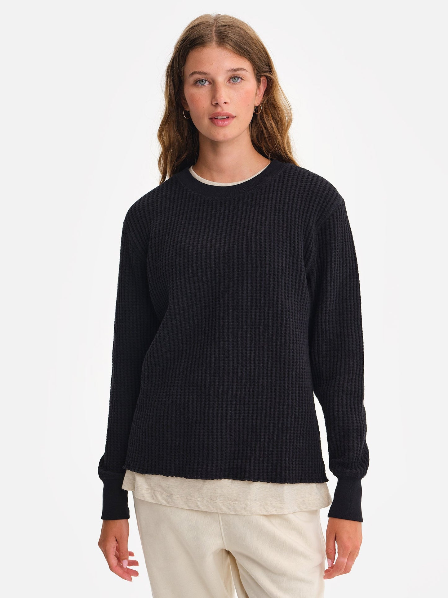 Organic Waffle Crew Top