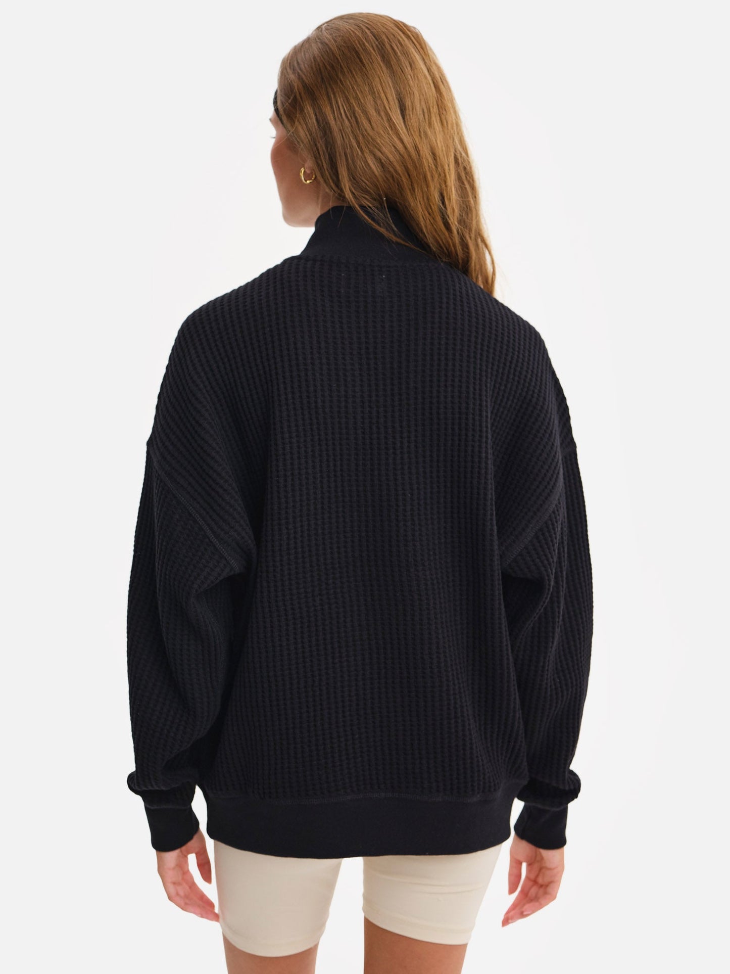Organic Waffle Collared Half-Zip Sweatshirt
