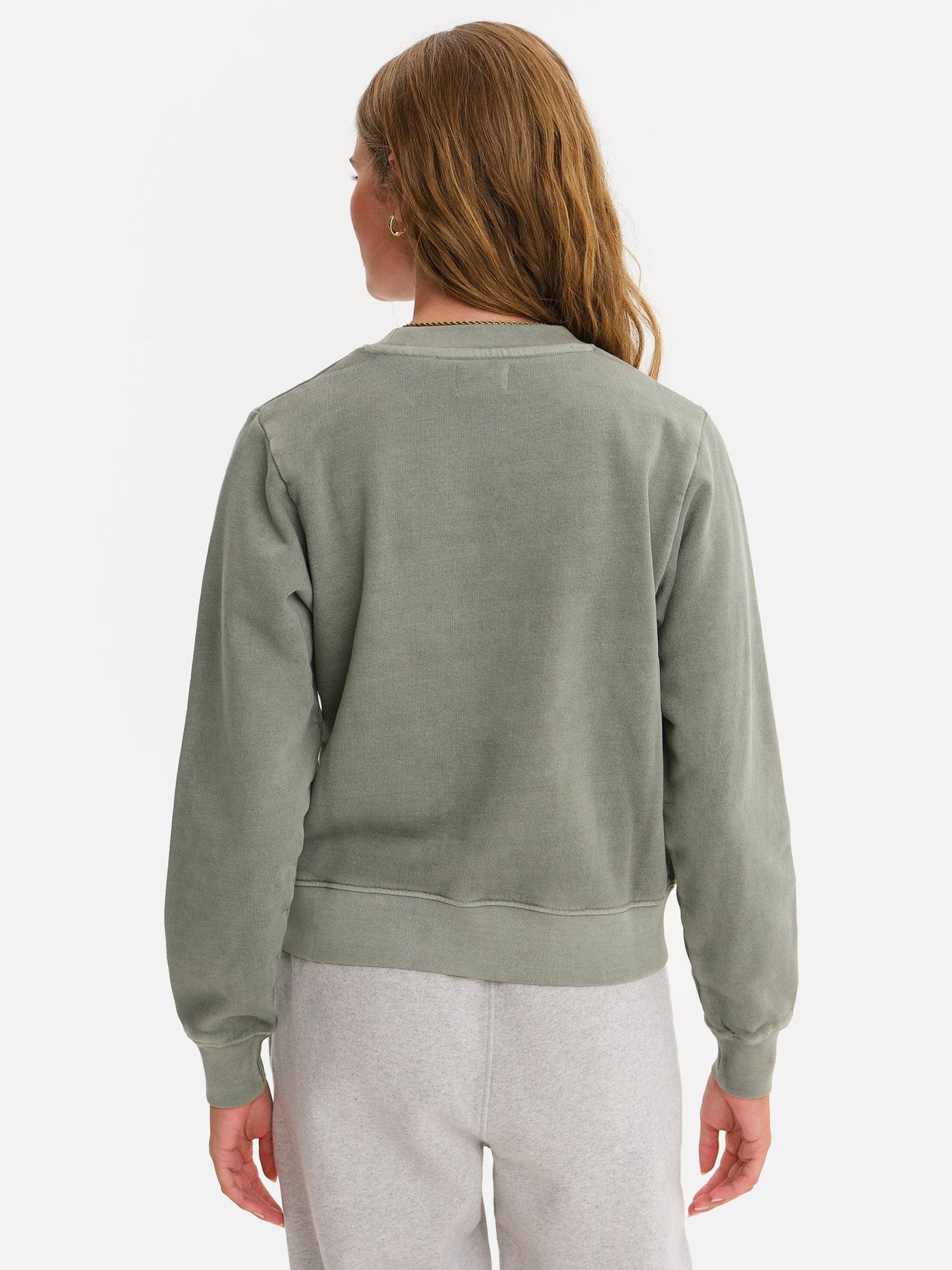 Organic Fleece Shrunken Crew Neck Sweatshirt