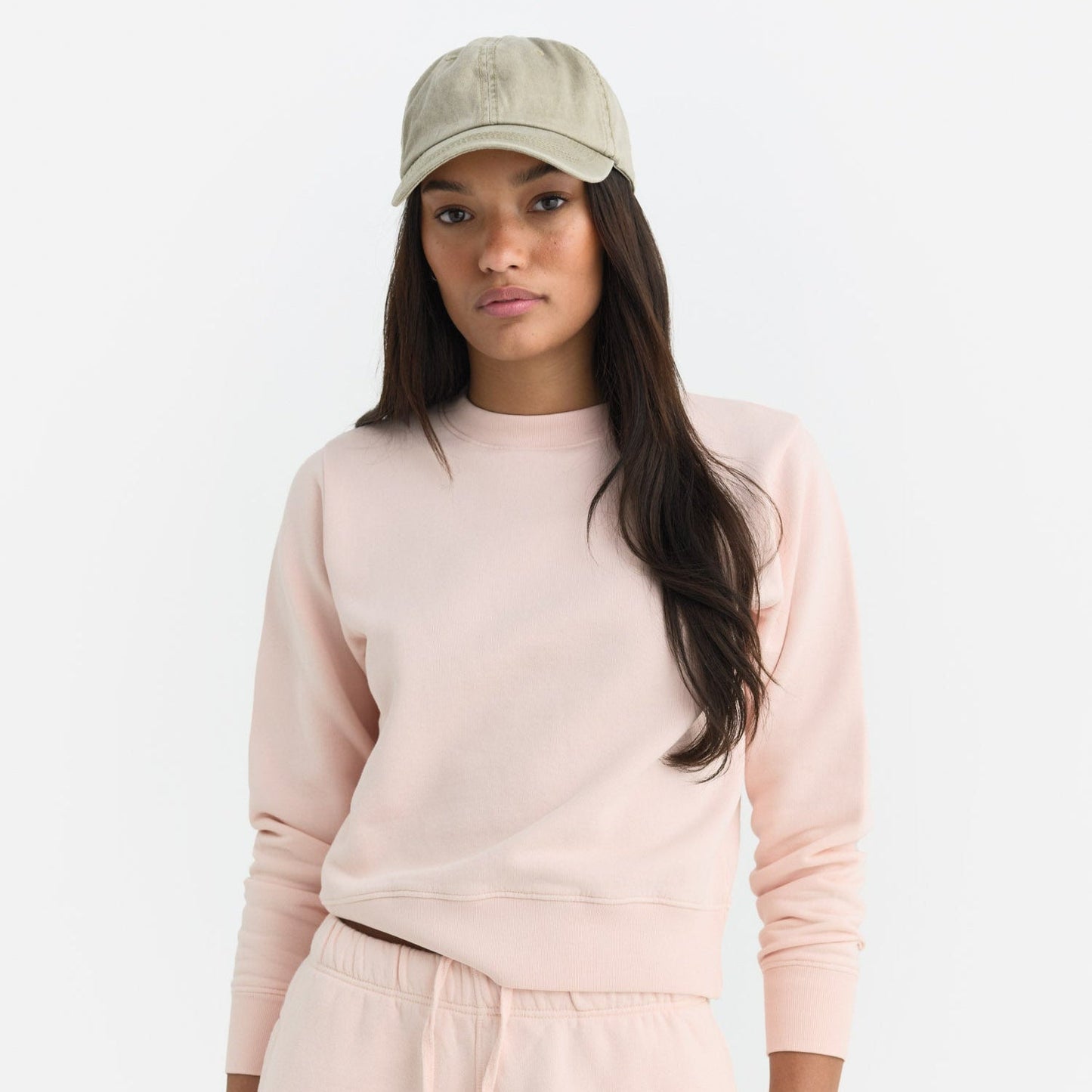 Organic Fleece Shrunken Crew Neck Sweatshirt