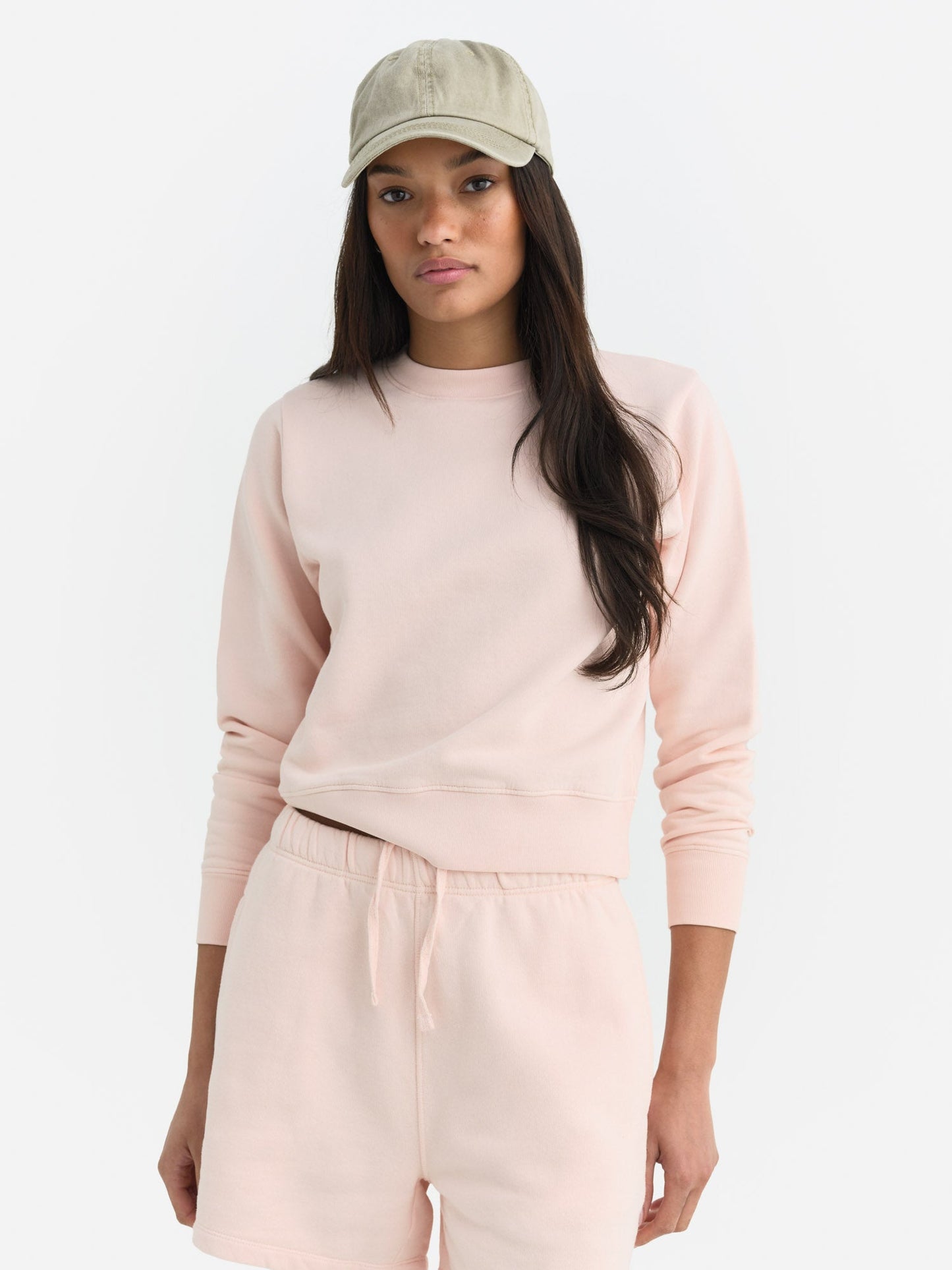 Organic Fleece Shrunken Crew Neck Sweatshirt