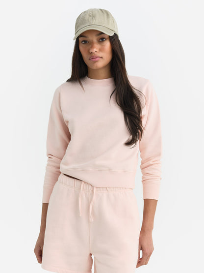 Organic Fleece Shrunken Crew Neck Sweatshirt