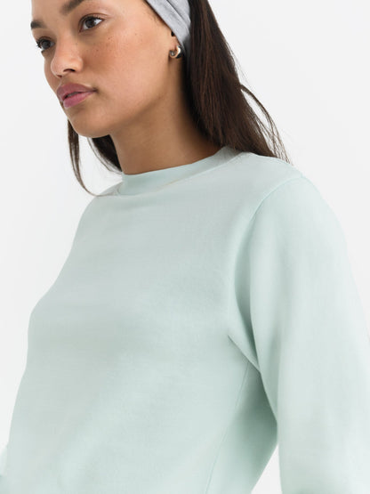 Organic Fleece Shrunken Crew Neck Sweatshirt