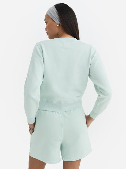 Organic Fleece Shrunken Crew Neck Sweatshirt