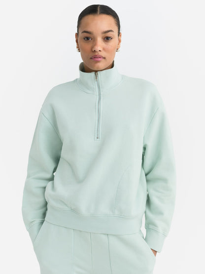 Organic Fleece Quarter Zip Sweatshirt