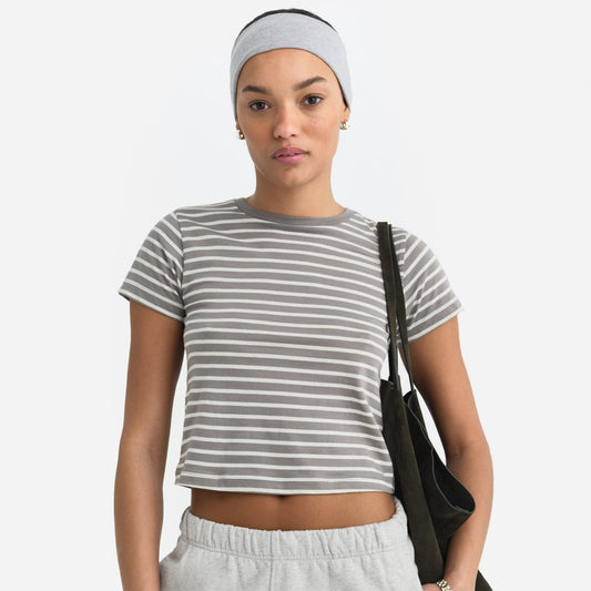 Organic Cotton Striped Shrunken Tee