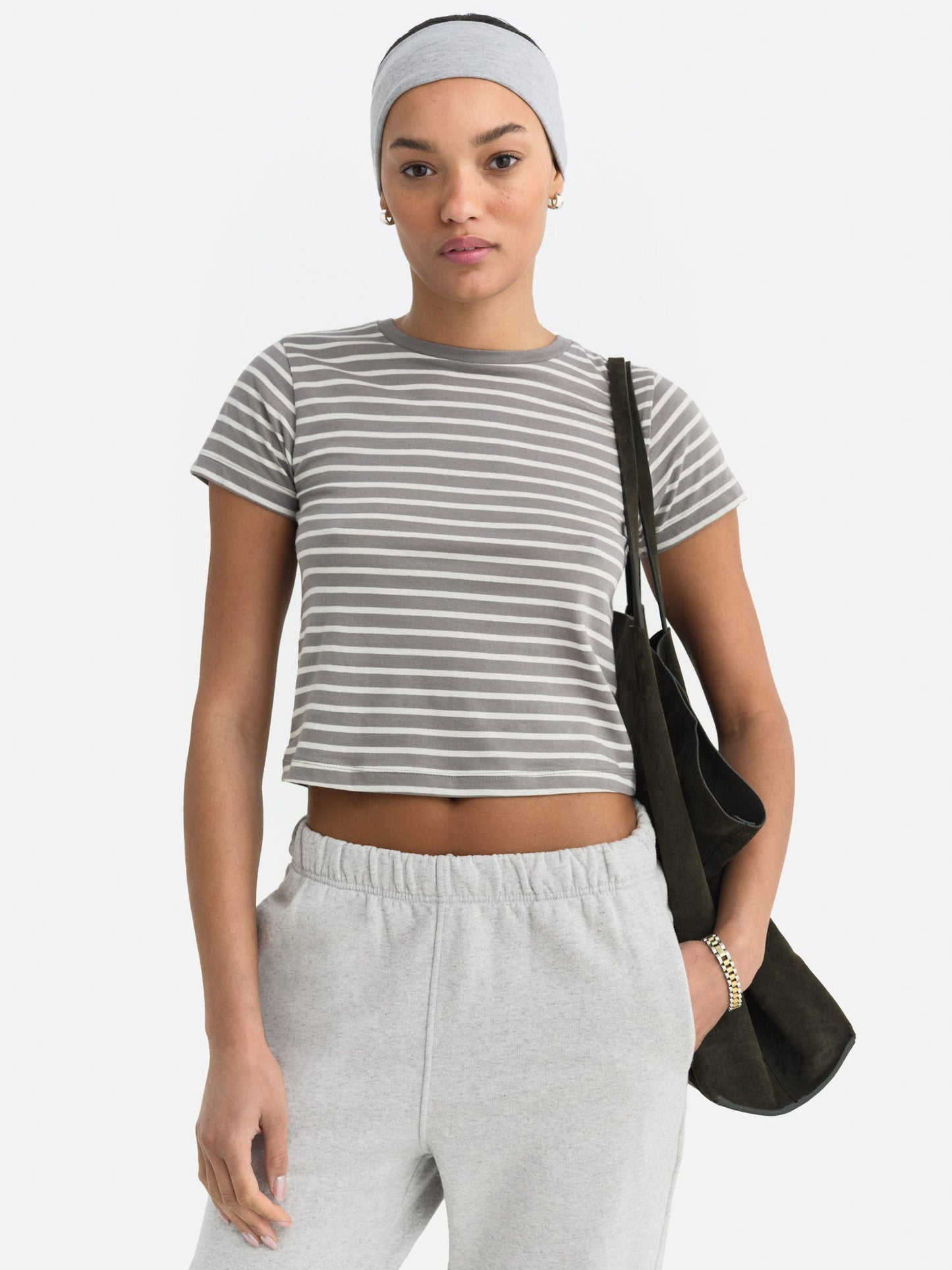 Organic Cotton Striped Shrunken Tee