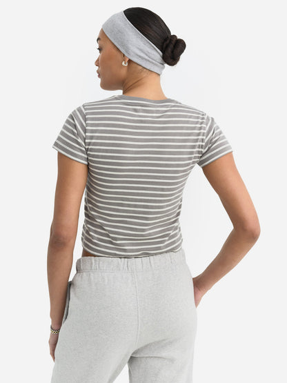 Organic Cotton Striped Shrunken Tee