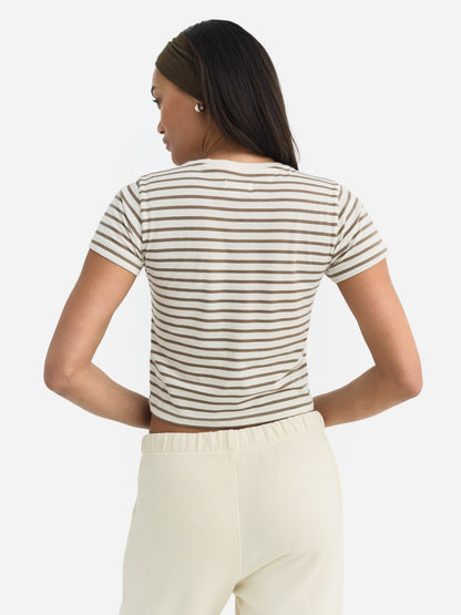 Organic Cotton Striped Shrunken Tee