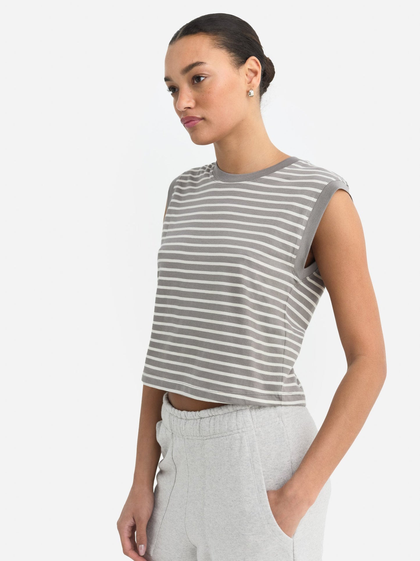 Organic Cotton Striped Muscle Tank