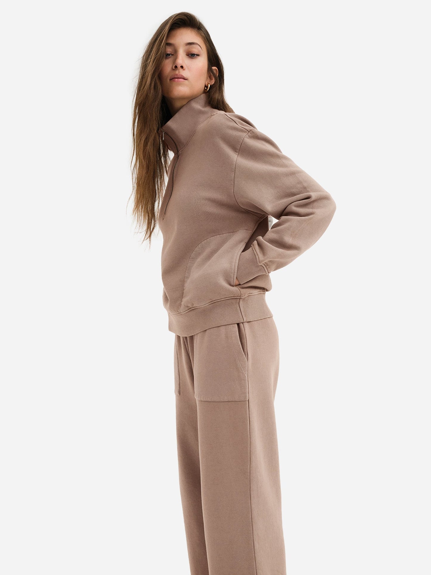 Organic Fleece Quarter Zip Sweatshirt