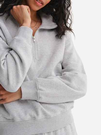 Organic Fleece Quarter Zip Sweatshirt