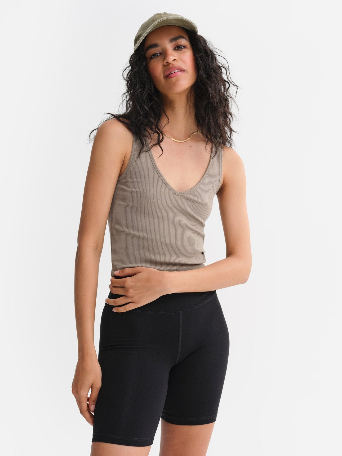 Tencel Rib Crop V-Tank