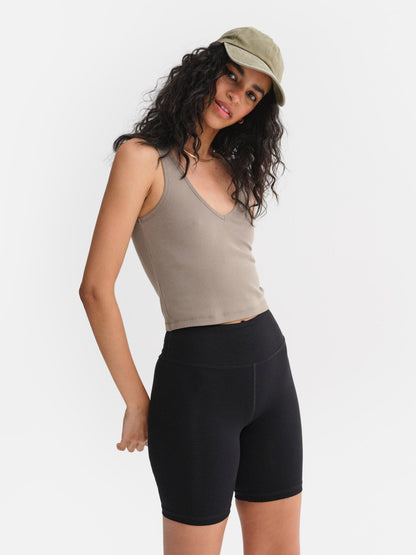 Tencel Rib Crop V-Tank