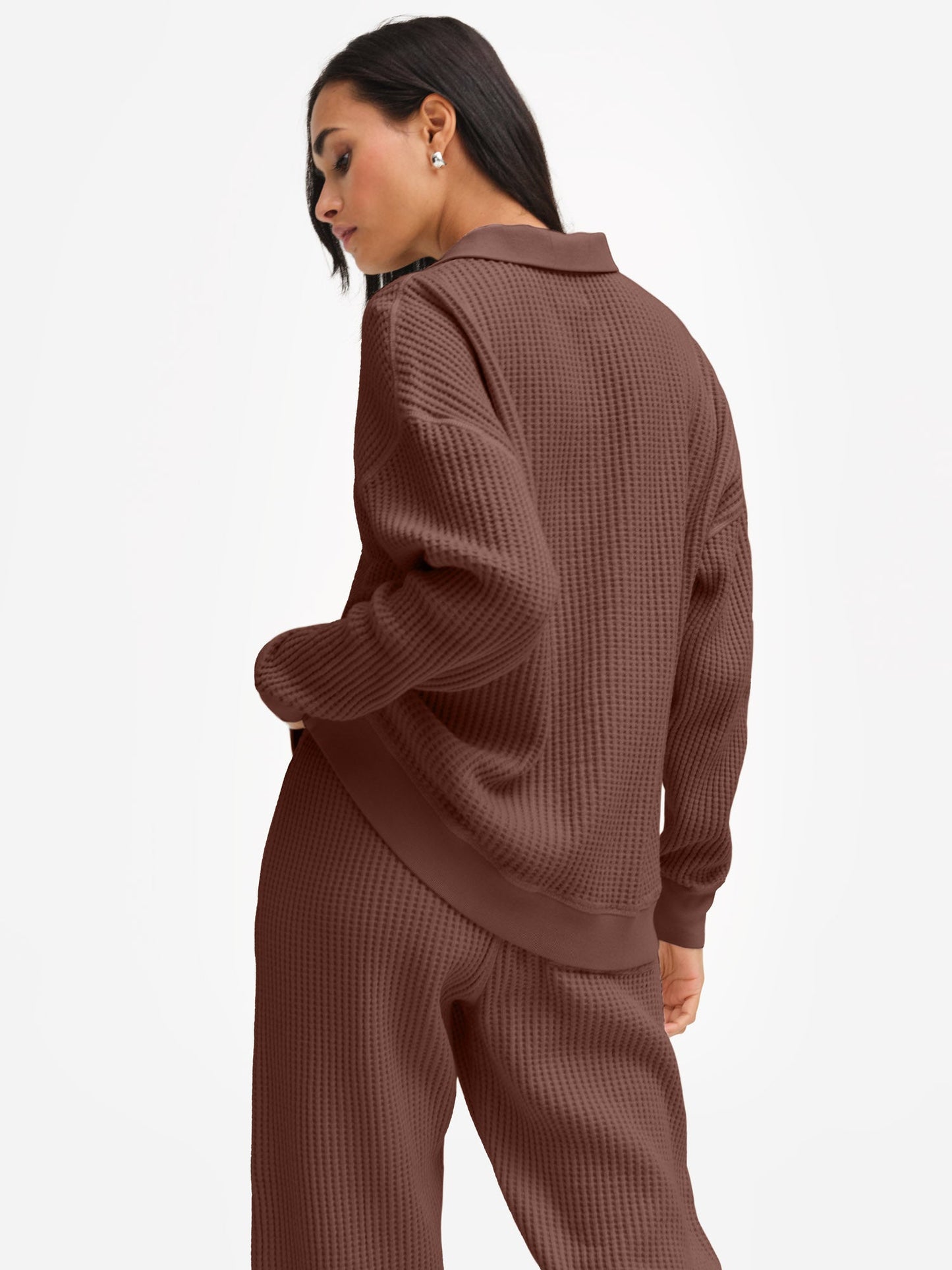 Organic Waffle Collared Half-Zip Sweatshirt