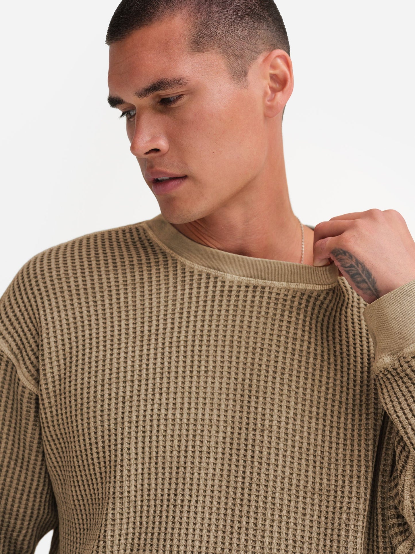 Men's Organic Waffle Crew