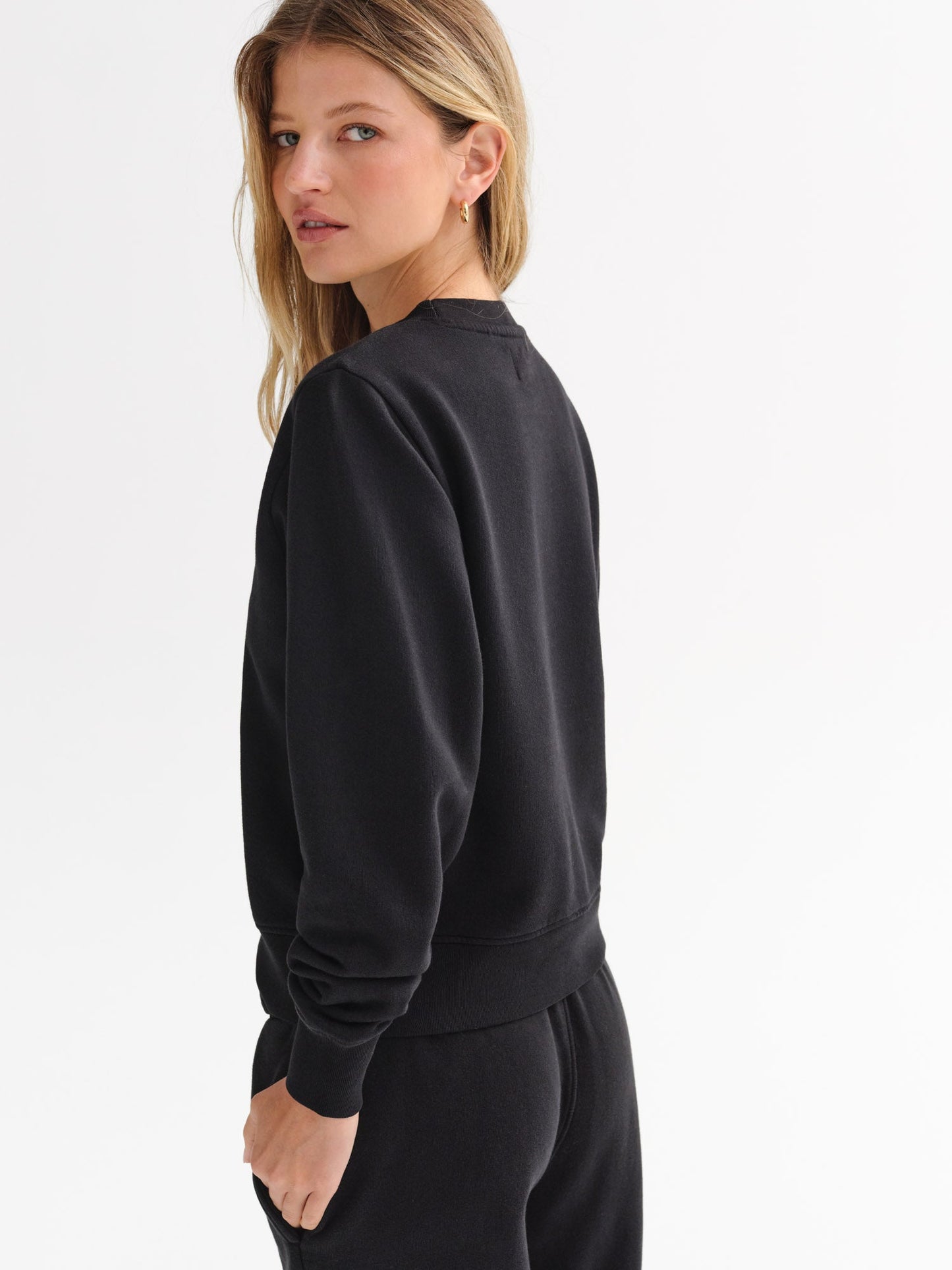 Organic Fleece Shrunken Crew Neck Sweatshirt