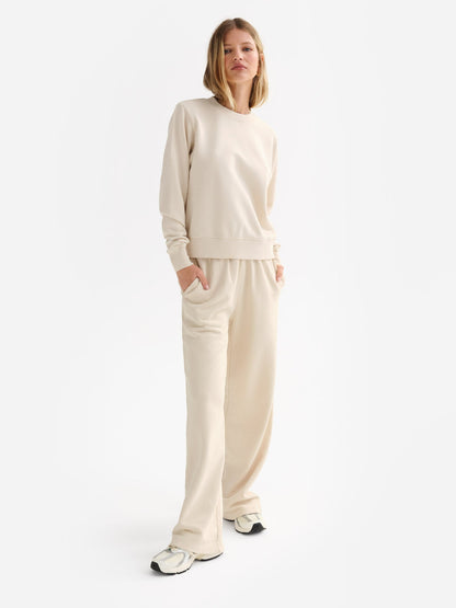 Organic Fleece Shrunken Crew Neck Sweatshirt