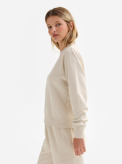 Organic Fleece Shrunken Crew Neck Sweatshirt