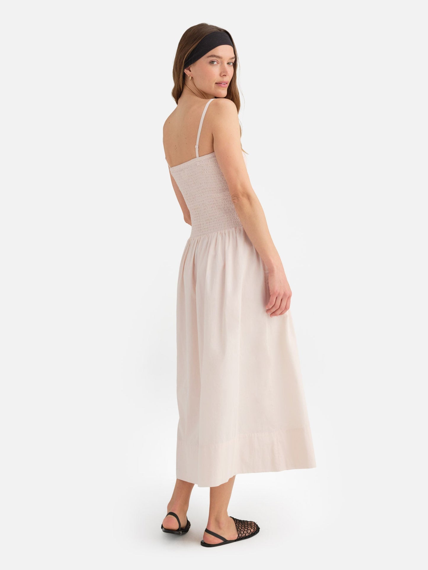 Organic Poplin Smocked Dress