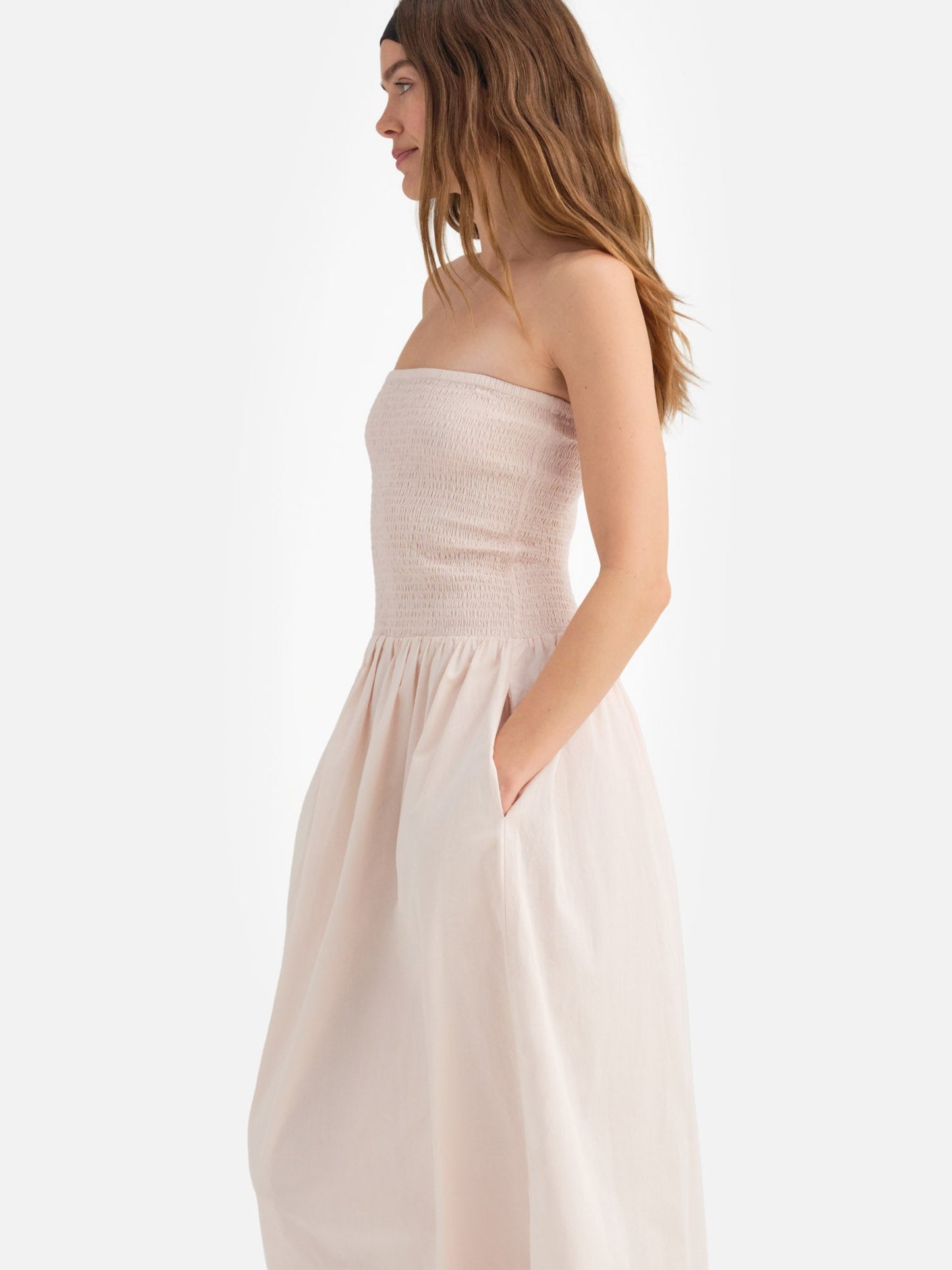 Organic Poplin Smocked Dress